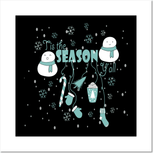 Tis the Season New Year Vibes Cute Holiday Gift Posters and Art